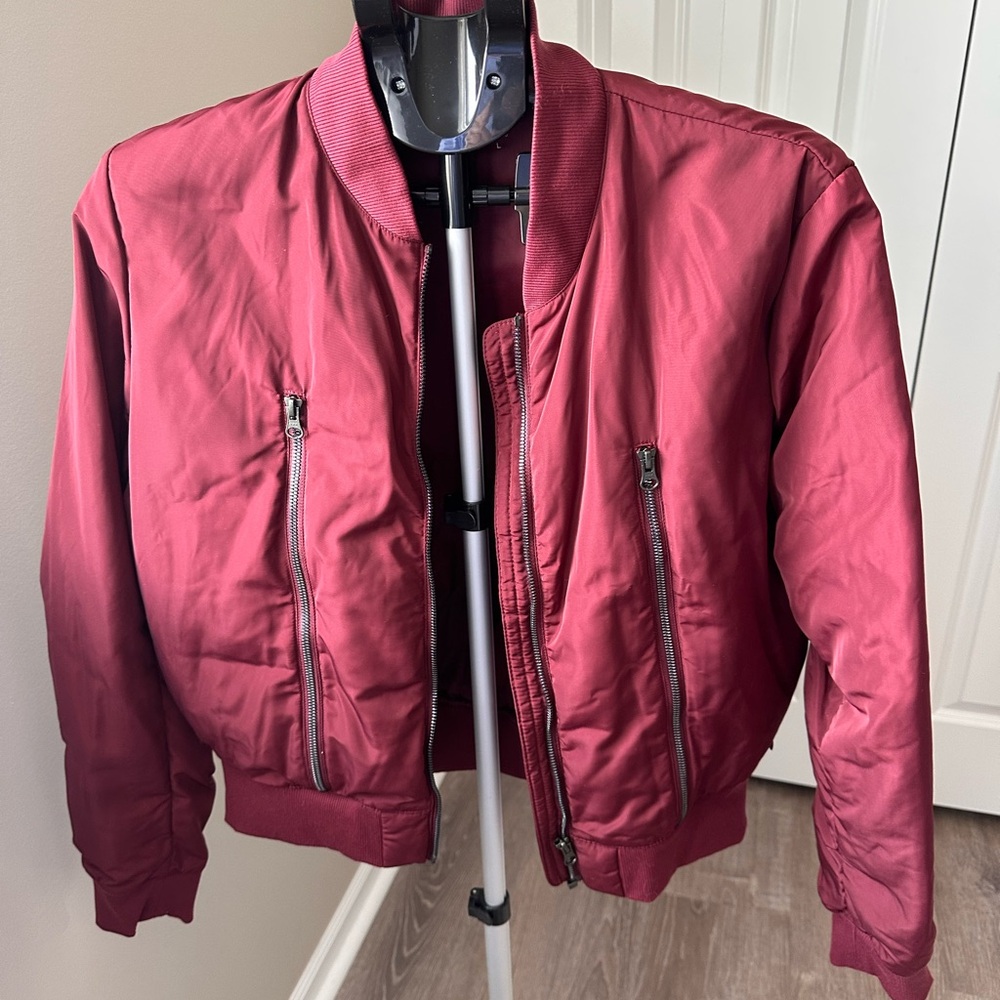 ALO Yoga Maroon Bomber Jacket